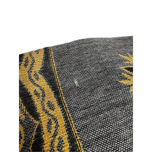 Gray and gold paisley print large scarf size 68 X 27 - Picture 9 of 10